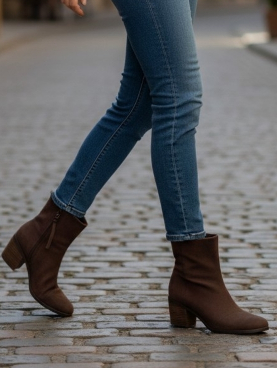 Toms Shoes - 🎉 3/$60 Toms Brown Vegan Suede Heeled Booties Size 7.5